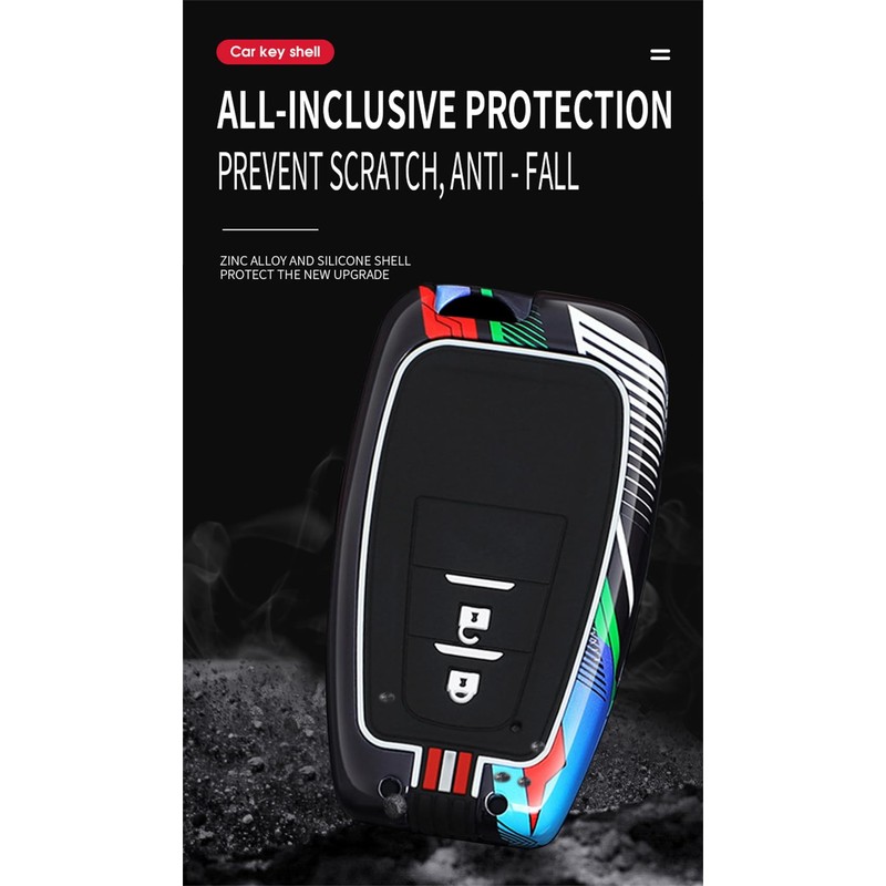HIBEYO 2 Button Key Fob Cover Compatible with Toyota RAV4