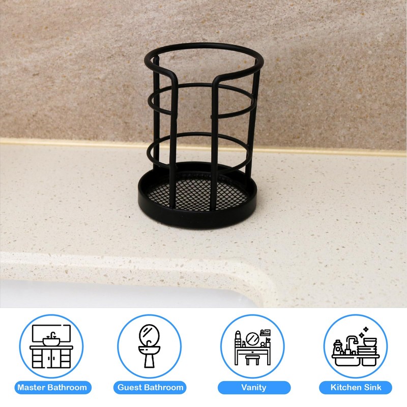 HillSpring Metal Bathroom Cup Dispenser, Sturdy Storage Holder for 3/4
