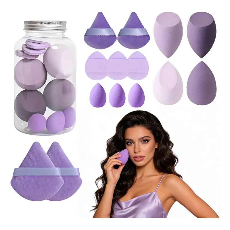 14 Kit Esponja Maquillaje En Polvo Beauty Blender