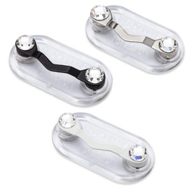 Readerest Magnetic Glasses Holders with Crystals for Women (3 Pack), Eyeglasses Clip for Readers & Sunglasses, Nurse Badge Holder, Made in America (Stainless Steel, Black & White)