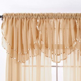 Stylemaster Elegance Sheer Voile, 60" X 24" | Ascot Valance, Bisque