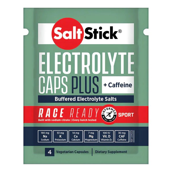 Saltstick Electrolyte Plus + Caffeine Rendimiento Deportivo Sabor Sin Sabor