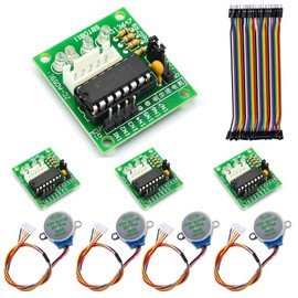 4 Pieces Stepper Motor Stepper Motor 5V 28BYJ-48 ULN2003, 4 Pieces Driver Board ULN2003 and 16 jumper wires for Arduino