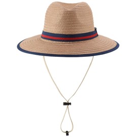 Connectyle Kids Boys Fedora Panama Hat Summer Beach UV Sun Protection Hats Boater Sun Hats XL Khaki