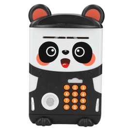 Panda Money Bank, Cute Piggy Bank for Kids with Long Life Plastic Design and Fingerprint Recognition Automatic Rolling Function for Children's Savings Education and Gift
