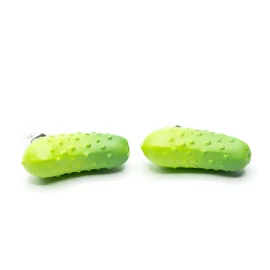 Miniblings Cucumber Stud Earrings Food Cucumber Salad Cucumber Veggie Vegan Vegetables - Handmade Fashion Jewellery I Earrings Silver Plated, 24mm, Resin