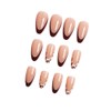 24 Pieces Brown French Tip Press on Nails, Almond Shape
