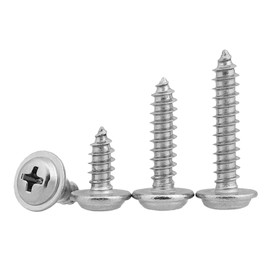 Leliafleury 100Pcs Self Tapping Screws M4 x 30mm x 8mm Stainless Steel Pan Head Wood Screws for Plastic Wood Drywall Furniture
