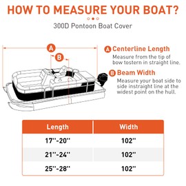 Heavy Duty Pontoon Boat Cover, 300D Waterproof Trailerable Boat Cover, 17''-20'' Marine Grade Waterproof Covers with Adjustable Windproof Tightening Strap & Storage Bag, Gray