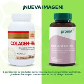 Colágeno Hidrolizado + Ácido Hialurónico - Pronat - 120 Cápsulas de 600 mg