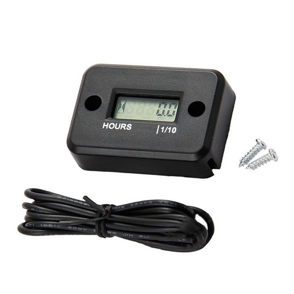 JZK Waterproof LCD Display Digital Hour Meter Gauge Timer for