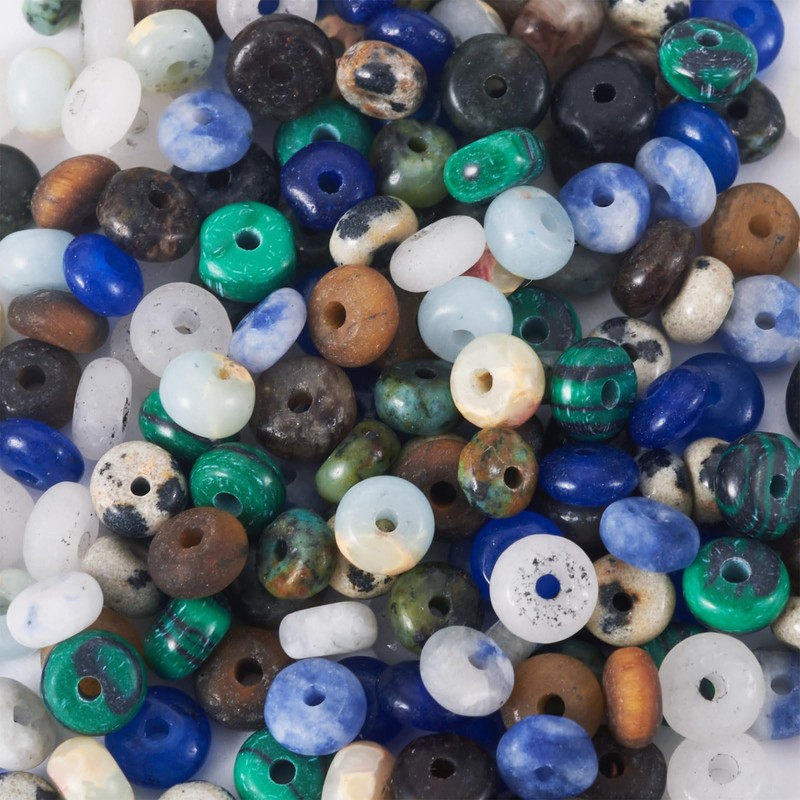 Cheriswelry 300Pcs Natural Gemstone Beads Colorful Abacus Crystal Stone Beads
