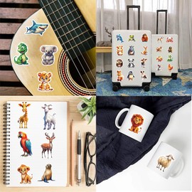 Colored Animals Stickers,50 PCS Animals Graffiti Vinyl Waterproof Decals for Water Bottles Computer Bicycle Skateboard Luggage Phone Pad Laptop Kids Teens Stickers Pack