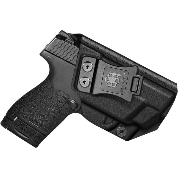 Amberide IWB KYDEX Holster Fit: S&W M&P Shield M2.0 9mm/.40 with Integrated CT Laser Pistol | Inside Waistband | Adjustable Cant | US KYDEX Made (Black, Right Hand Draw (IWB))