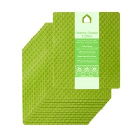 deltaXTRA Swedish Dishcloths for Kitchen 12-Pack - Absorbent Sponge Cloth with House-Shaped Eyelet for Hanging - Reusable Eco-Friendly Dishcloth Set for Cleaning - Sustainable Cellulose Dish Towels