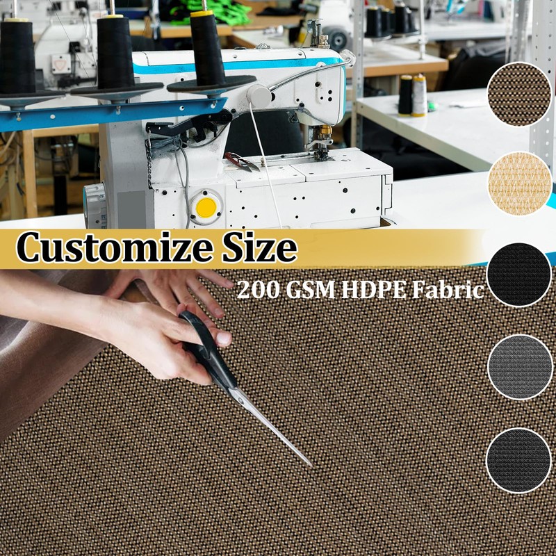 Shade&Beyond Customized Size 7' X 8' Shade Cloth with Grommets,