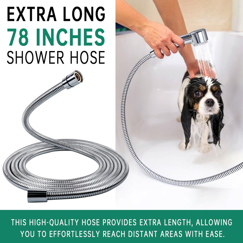 3 Mode Dog Shower Attachment, High Pressure Handheld Sprayer with