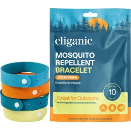 Cliganic Cliganic Mosquito Repellent Microfiber Bracelets (20 Pack) - for Adults and Kids, DEET Free Wristbands