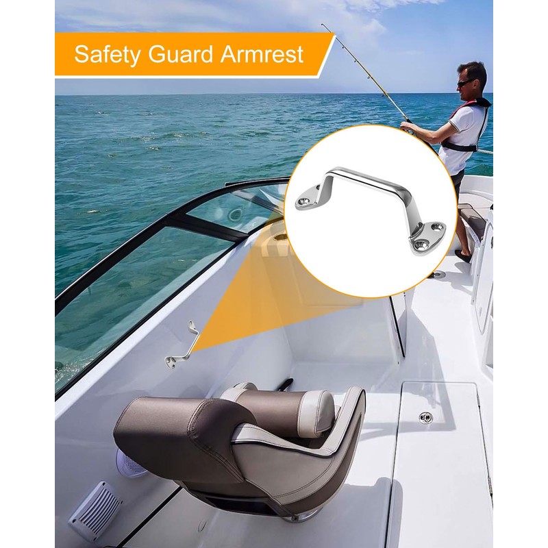 HZSIFU 6" Boat Grab Handle Solid 316 Stainless Steel Hardware,