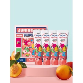 Buca Junior Mild High-Fluoride Vegan Toothpaste Peach Flavor 110g 4 Pieces / 뷰카 주니어 마일드 고불소 비건 치약 복숭아향 110g 4개입