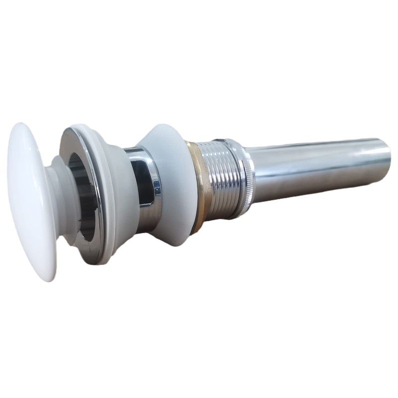 Universal Bathroom Sink Drain with Pop-Up,Overflow Hole,Ceramic White Cap &