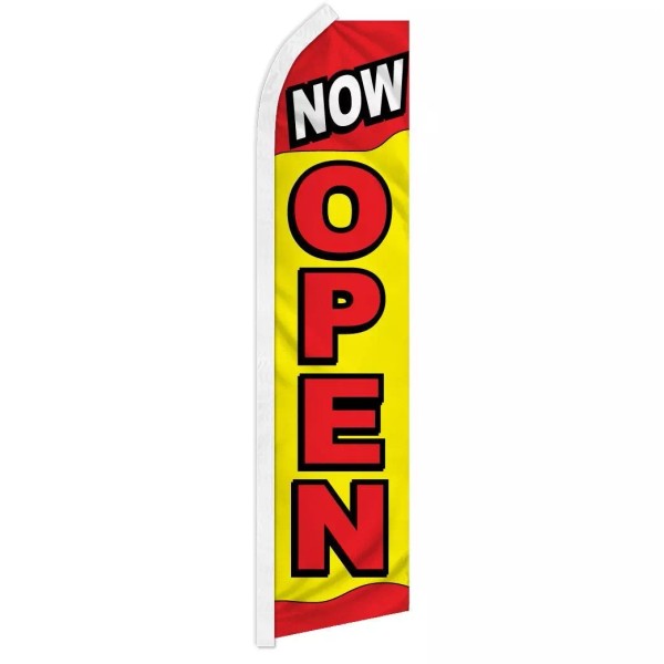 Unbranded Now Open (R/Y) Swooper Advertising Open Banner Flag for