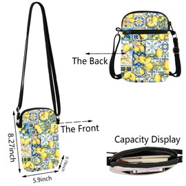 Italian Islands Gift Positano Delicious Italian Lemons Fresh Crossbody Bag Southern Italy Travel Messenger Bag (Lemons Cr UK)