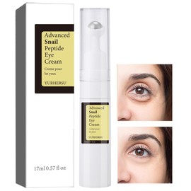 ELCHHIRSCH Snail Peptide Under Eye Cream with 73% Snail Mucin & 2% Nicotinamide for Dark Circles, Puffiness & Wrinkles, with 360° Massaging Roller Ball, 0.57 fl oz