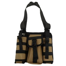 Shoulder Bags with Water Bottle Holder | Sling Backpack Multi Pocket Workout Water Bottle Pouch - Bottle Carrier Bag Adjustable Hiking Shoulder Bag with Carabiners, Khaki, Refer to description