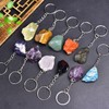 Natural Stone Key Ring | (Natural Mineral Stone | Black