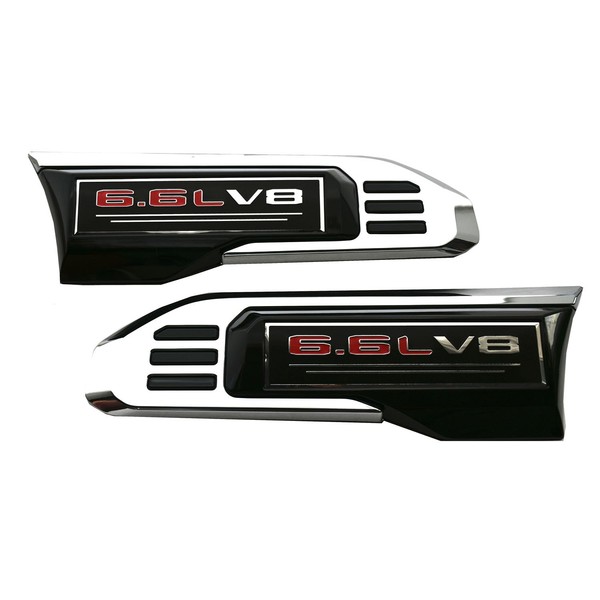 Pair Custom Vents 3D Badge Emblems 6.6L USA Flag Replacement