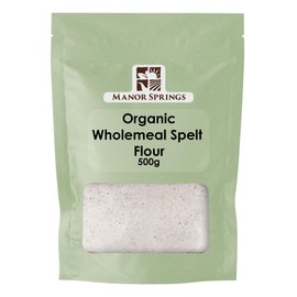 Organic Wholemeal Spelt Flour 500g by Manor Springs Organic
