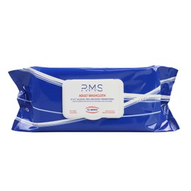 RMS BRANDS Pack of 8 Disposable Adult Wet Wipes or Washcloths 8” X 12” Extra Soft Non-Irritating Adult Wipes for Incontinence with Aloe Vera & Lanolin for Multipurpose Cleansing (72 Count)