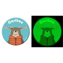 Groove Garage Yurucamp SEASON2 High Luminous Can Badge Caribou Kun, Approx. Diameter 3.0 inches (75 mm), Steel, Polypropylene, Firefighting Certification Equivalent Standards, Made of High
