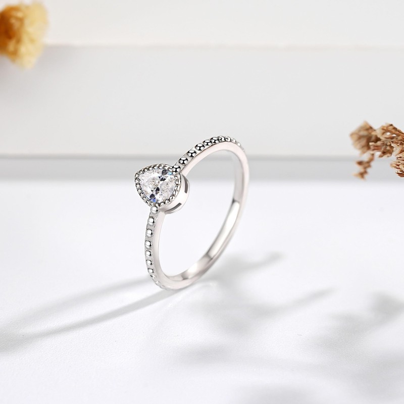 ZOEXUE April Birthstone Rings for Women Teen - S925 Sterling