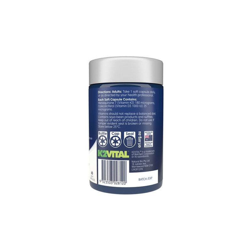 Bioglan Vitamin K2 + D3 60 Capsules