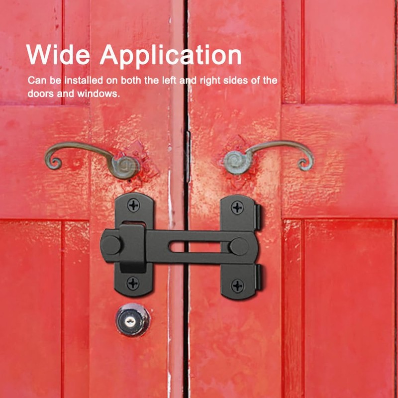 2PCS Barn Door Lock, 180 Degree Flip Sliding Barn Door