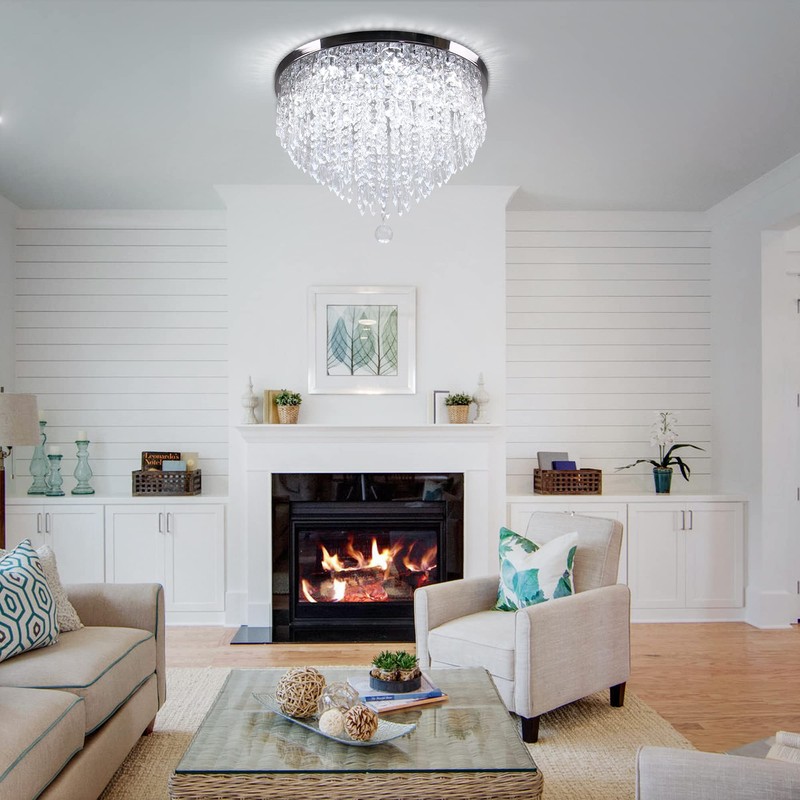 YPQXYHDA Modern Crystal Chandeliers LED 5 Tier Crystal Ceiling Light
