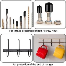 160Pcs Assorted Size Rubber End Caps Flexible Screw Thread Protector Caps Rubber End Caps Round Vinyl Bolt Screw Cover Caps In 9 Size