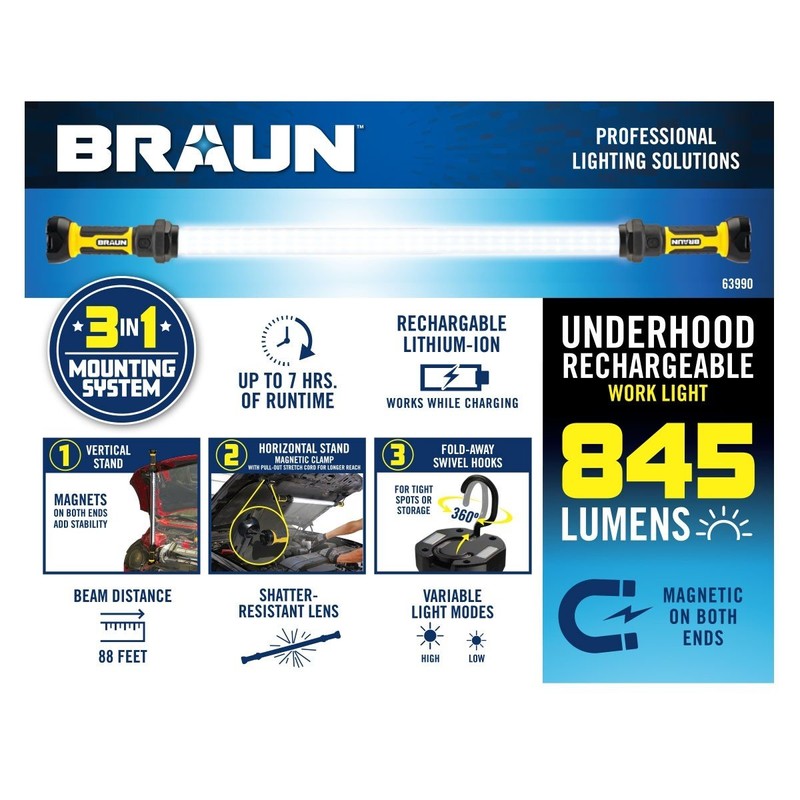 Braun 63990 845 Lumen Underhood Rechargeable Work Light