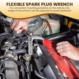 Apdvenk Spark Plug Wrench 14 mm and 16 mm, Pack of 2 Magnetic Universal Flexible Spark Plug Wrench Set, Spark Plug Wrench Set, Tools for Removing Spark Plugs