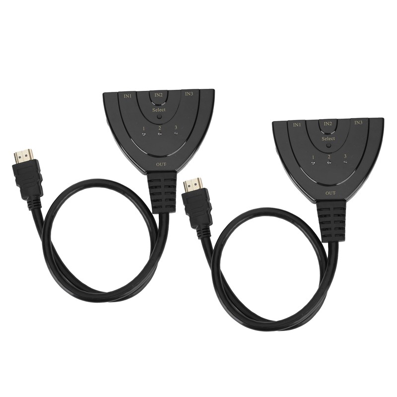 2Pcs HDMI Splitter 3 Port 4Kx2K MultiFunctional Hub Box Switcher
