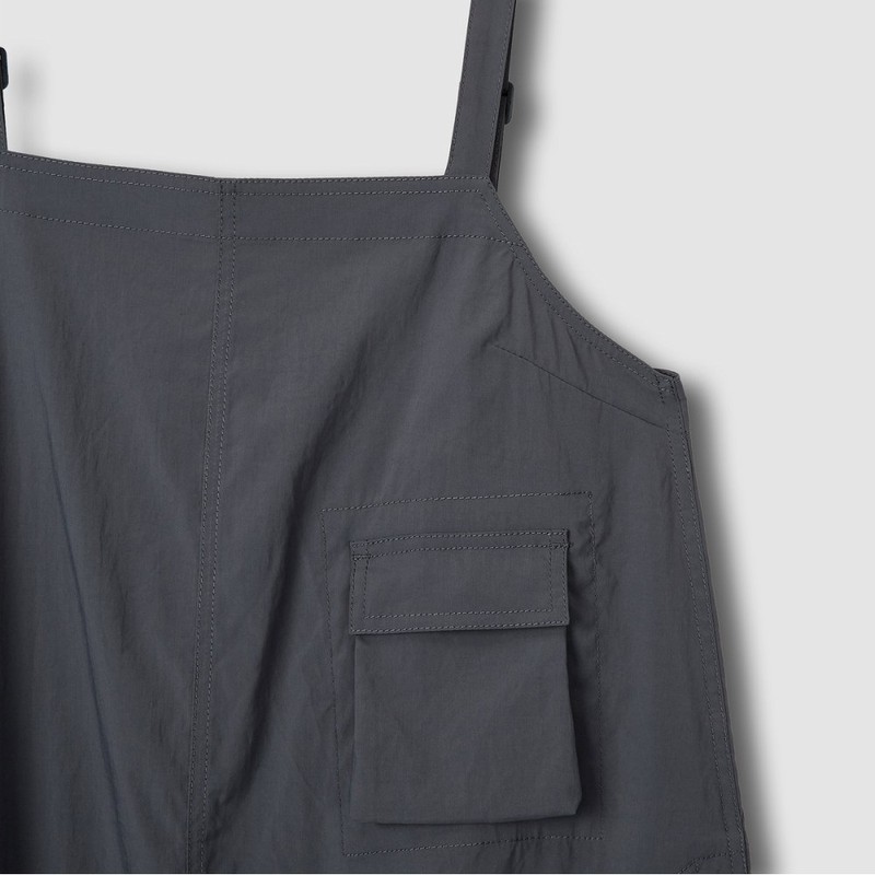 JAJU [JAJU] Women's Crisp Seersucker Bustier Dress_Charcoal