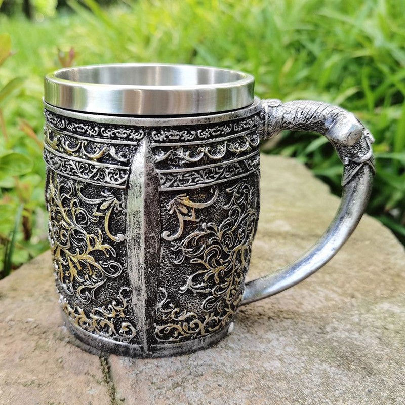 2 Layer Skull Beer Mug Stable Robust Fashionable Decorative Wear