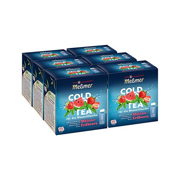 Meßmer Cold Tea Melon Strawberry, 14 Pyramid Bags, Pack of