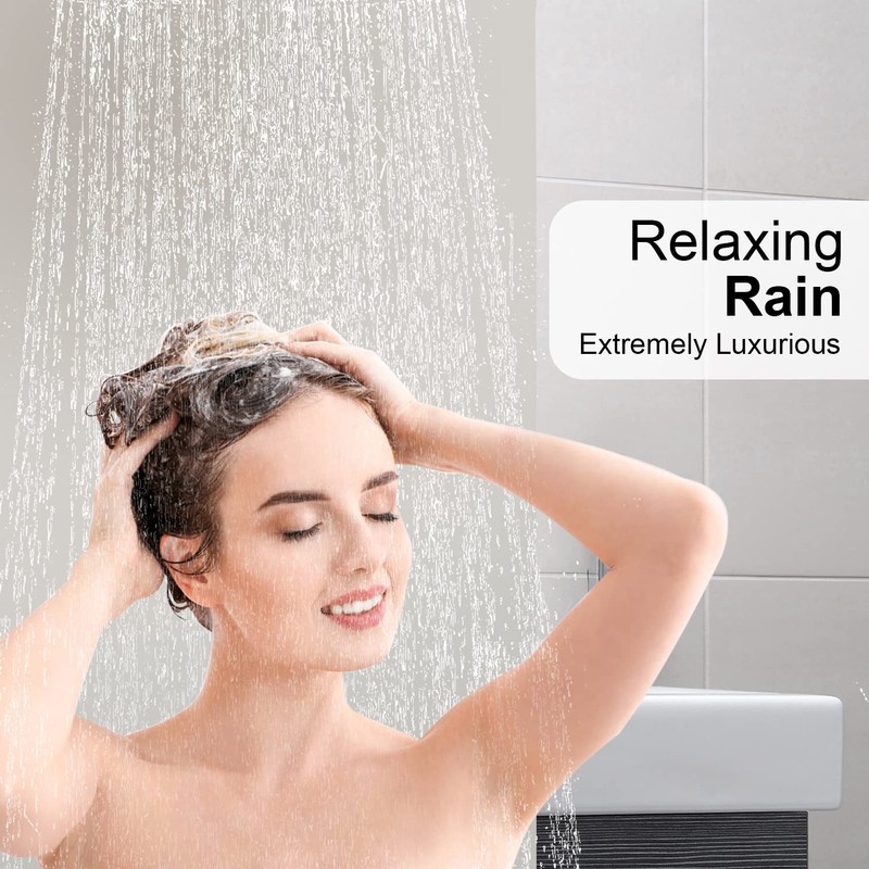 Brushed Nickel Rain Shower Head, 9" Round Rainfall Waterfall Overhead