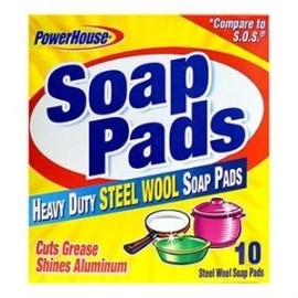 Power House - Heavy Duty Steel Wool Soap Pads 10ct