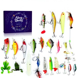 AOOTOOSPORT Fishing Advent Calendar 2024 Fishing Lure Christmas Gifts for Fishers Adult Men Teen Boys