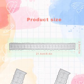 2pcs Irregular Edge Ruler, Metal Craft Ruler 8.4 x 1 Inch The Same Pattern Paper Tearing Ruler with Jagged Edge Measuring Rulers Deckle Edge Ruler for Embossing Card Making Cutting Dies