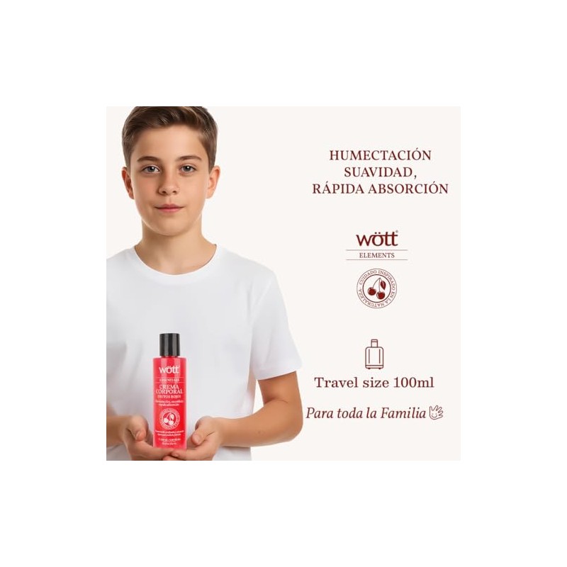 Crema Corporal Hidratante Wött Frutos Rojos 100ml